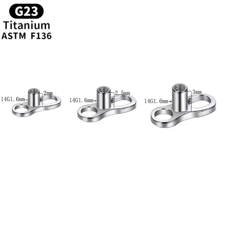 1Pc G23 Titanium Anchor Dermal Base 316L crysal Piercing Flower Microdermal Piercing Heart Star Dermal Anchor Body Jewelry