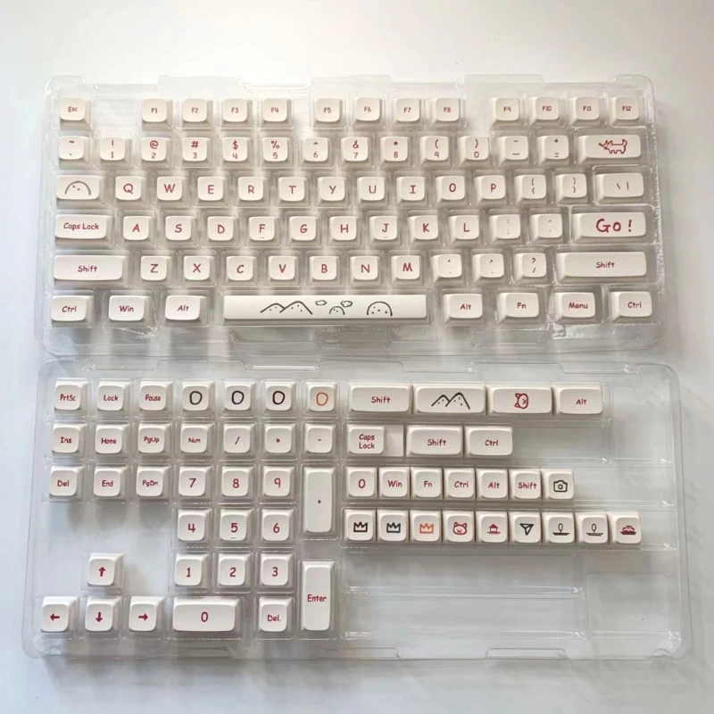 129 teclas xda pbt keycaps sublimação desenho animado keycap para teclado mecânico cereja mx chave