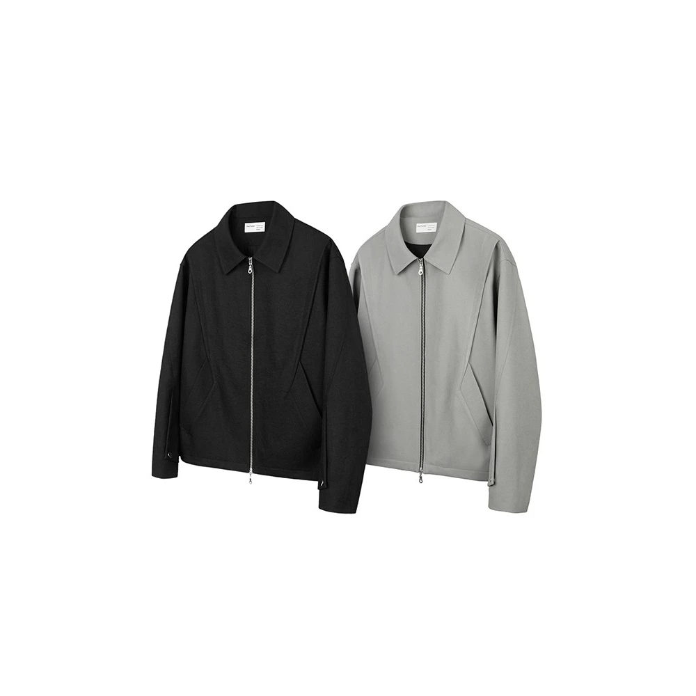 

OkayThxBye Men's Double Zipper Detachable Collar Jaet Boxy Wide Fit Casual Sle Polyester Fiber Spring Autumn Winter Outer...