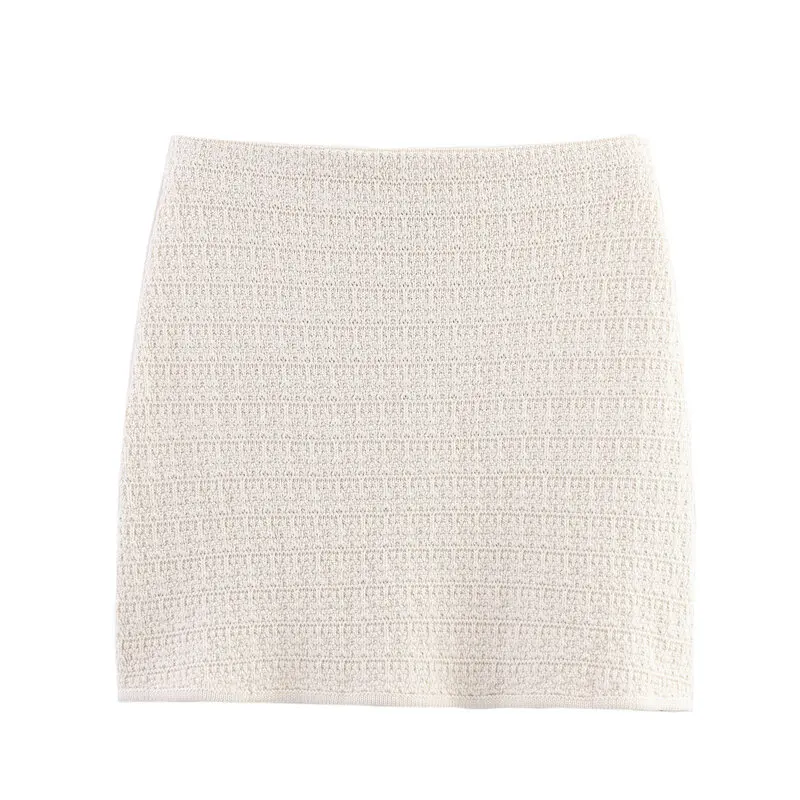 Summer 2025 Women's Knitted V-Neck Sleeveless Texture Vest Top Half Skirt Fashion Set 25-35 Years Old Customers