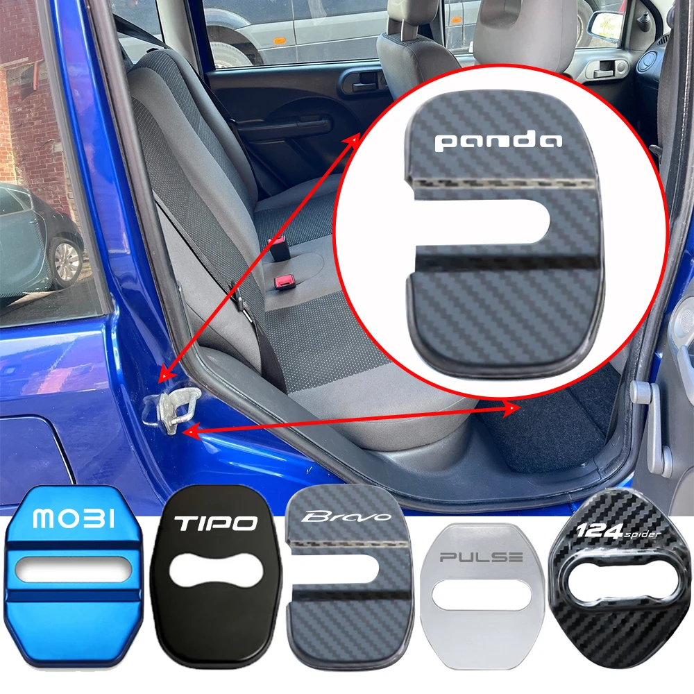 Car Door Lock Cover Auto Emblem Case for Fiat Argo Cronos Fastback Mobi Pulse Panda Tipo Toro Strada Uno Car Styling Accessories