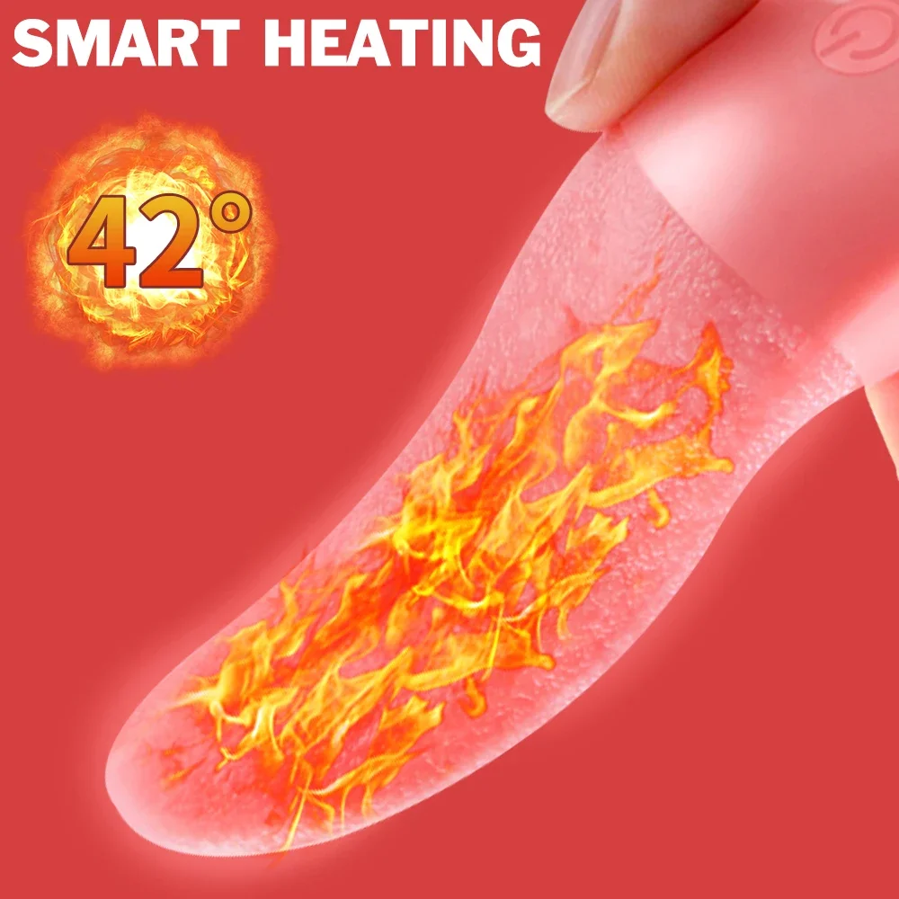 Realistic Tongue Vibrator G-spot Vagina Stimulator Smart Heating Female Masturbator Nipple Massager Erotic Sex Toys for Couple