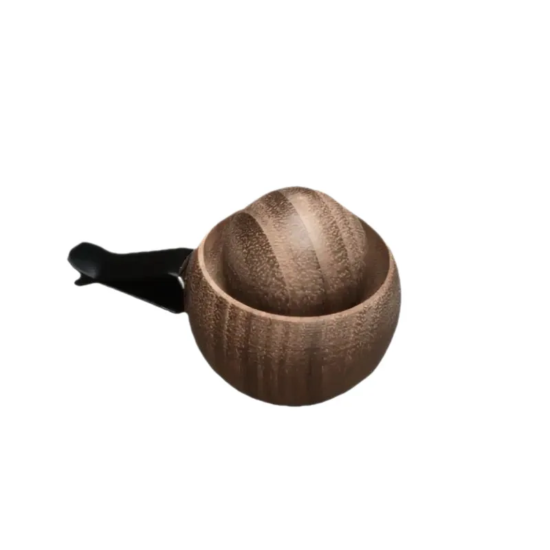 Natural Walnut Wood Car Diffuser Handmade Mini Round Air Vent Fragrance Diffuser Auto Interior Decor