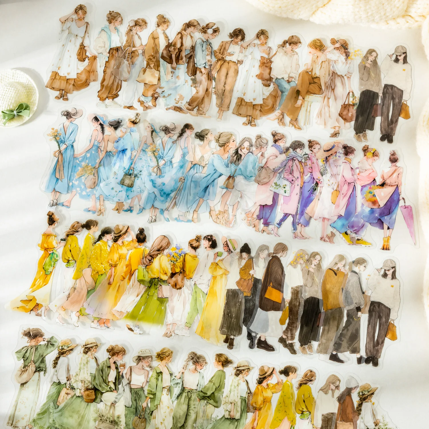 20 Sheets Chill Vibe Aesthetic Character Fashion Daily Life Sticker Pack for Scrapbook Journal DIY Collage Photo Frame Decor