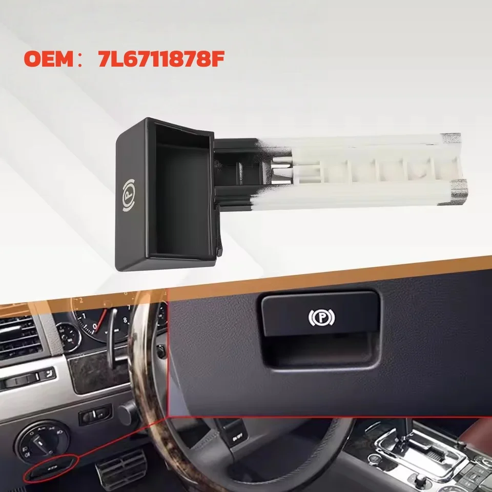 

Parking Brake Handbrake Handle Knob Grip Lever Switch 7L6711878F LHD For VW Volkswagen Touareg 2002-10 Parking Hand Brake Button