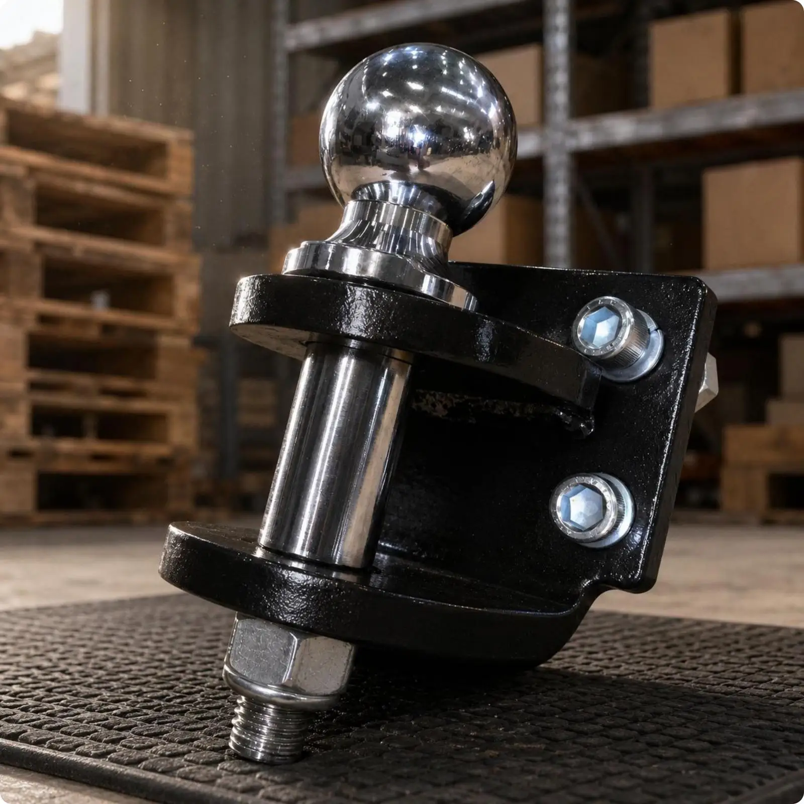 Iron Trailer Hitch with Chrome Ball for Vehicle Towing Equipment Secure Mounting Bracket for Trailer Coupler System