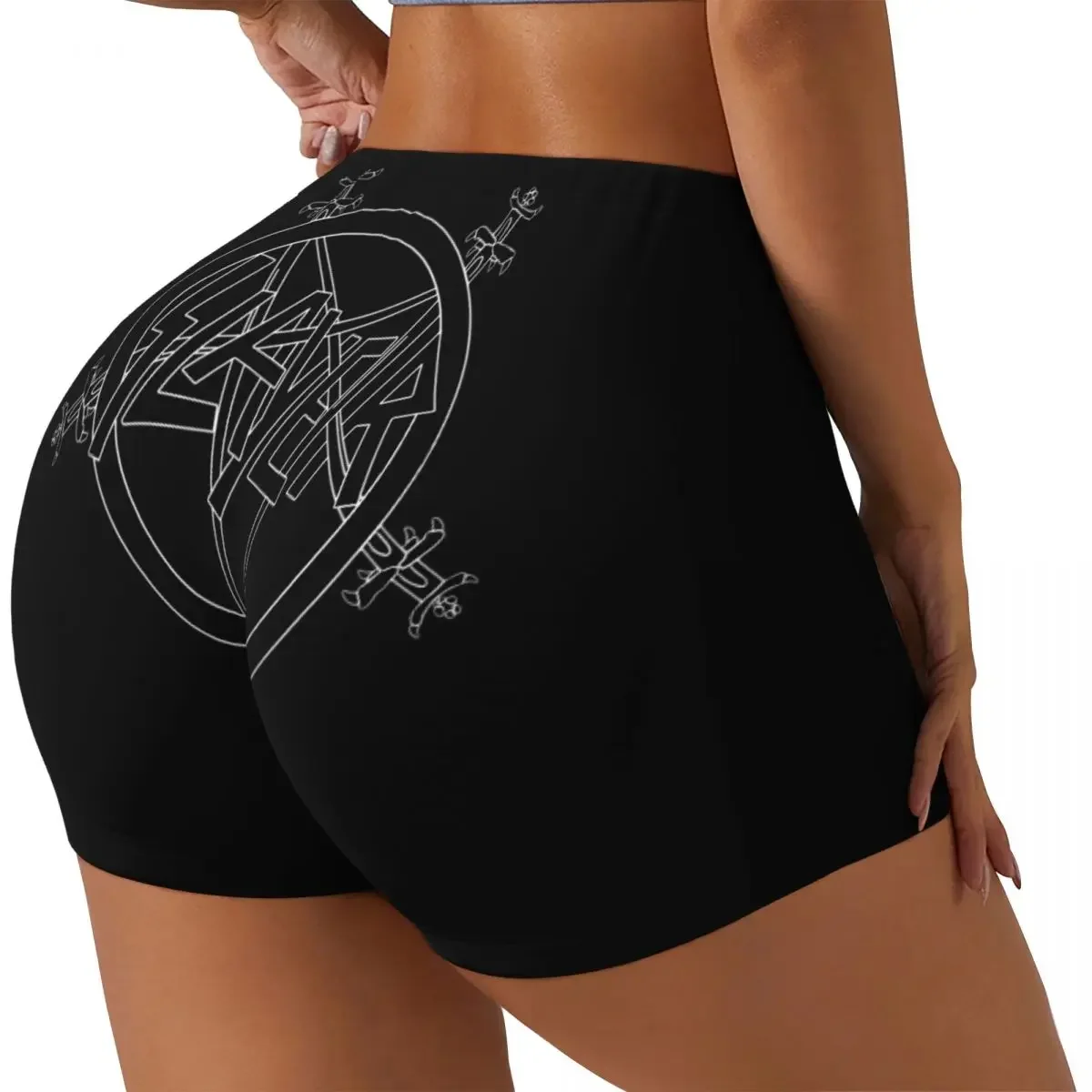 Custom Slayers Thrash Metal Running Volleyball Gym Shorts Women Heavy Rock Roll Band Athletic Workout Yoga Shorts