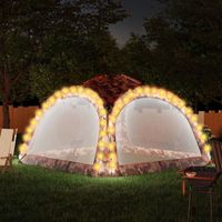 Outdoor Camping Light Up Tent vidaXL Partyzelt mit LED und 4 Seitenwänden 3,6x3,6x2,3 m Tarnfarben