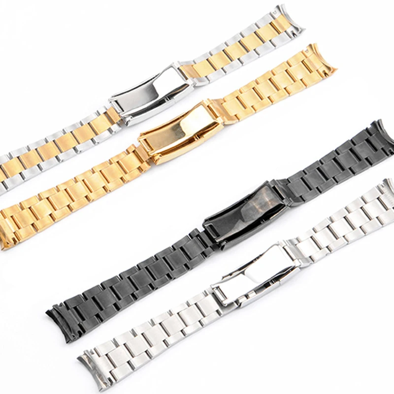 SACOSDING-316L Stainless Steel Watch Strap, Water Ghost Series, 3 Beads, Mergulho, Combinação Trabalho, Fivela de Segurança, Sólido