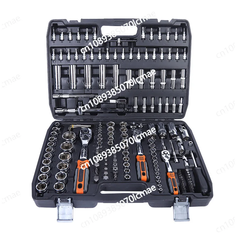 Multifunctional Aluminum Ratchet Socket Wrench Set, Manual Tool Set, Toolbox Set