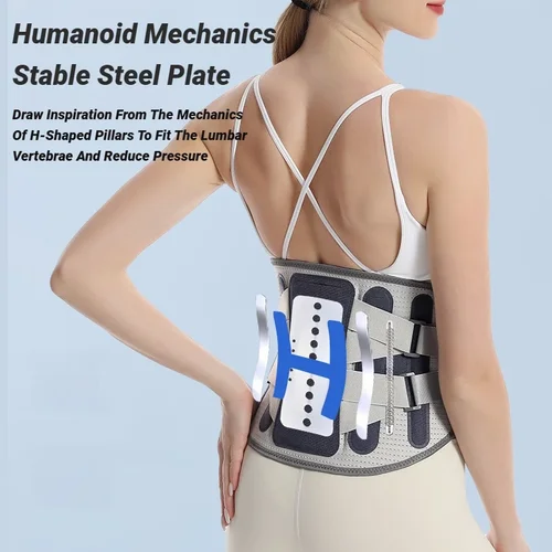 Imagen 2 del producto Cinturón de soporte para espalda para aliviar el dolor inferior, ajustable, para hombres y mujeres, cintura Lumbar, ciática, escoliosis, hernia de disco, corsé de postura