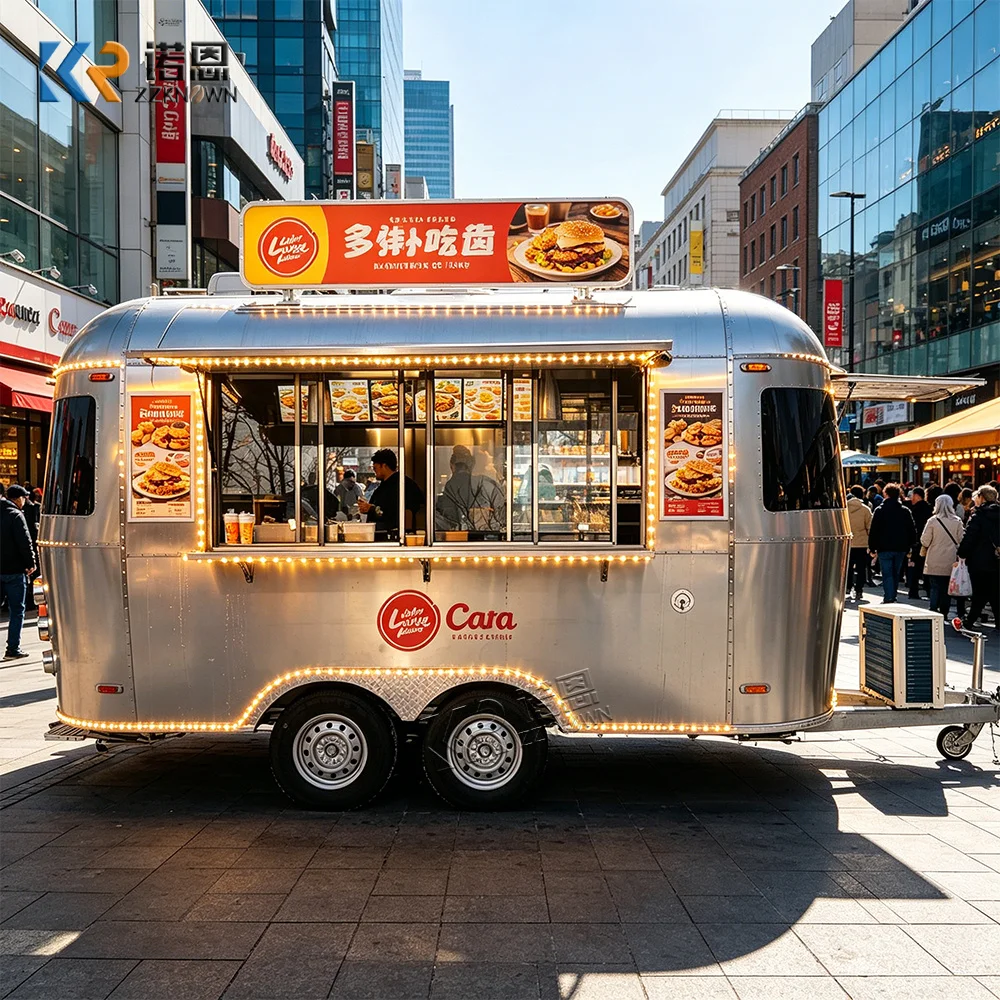 Practical Mobile Food Cart Street Concession Trailer Ice Cream Cart Customized Catering Food Truck with Mobile Kitchen System