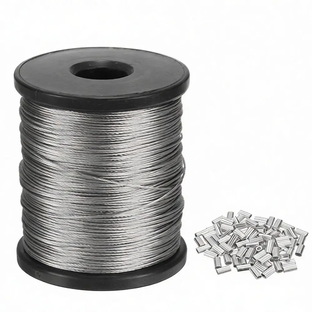 Heavy Duty 304 Stainless Steel Cable Wire Rope Soft Texture For Hanging Pictures Clothesline Elevator Rigging Gear