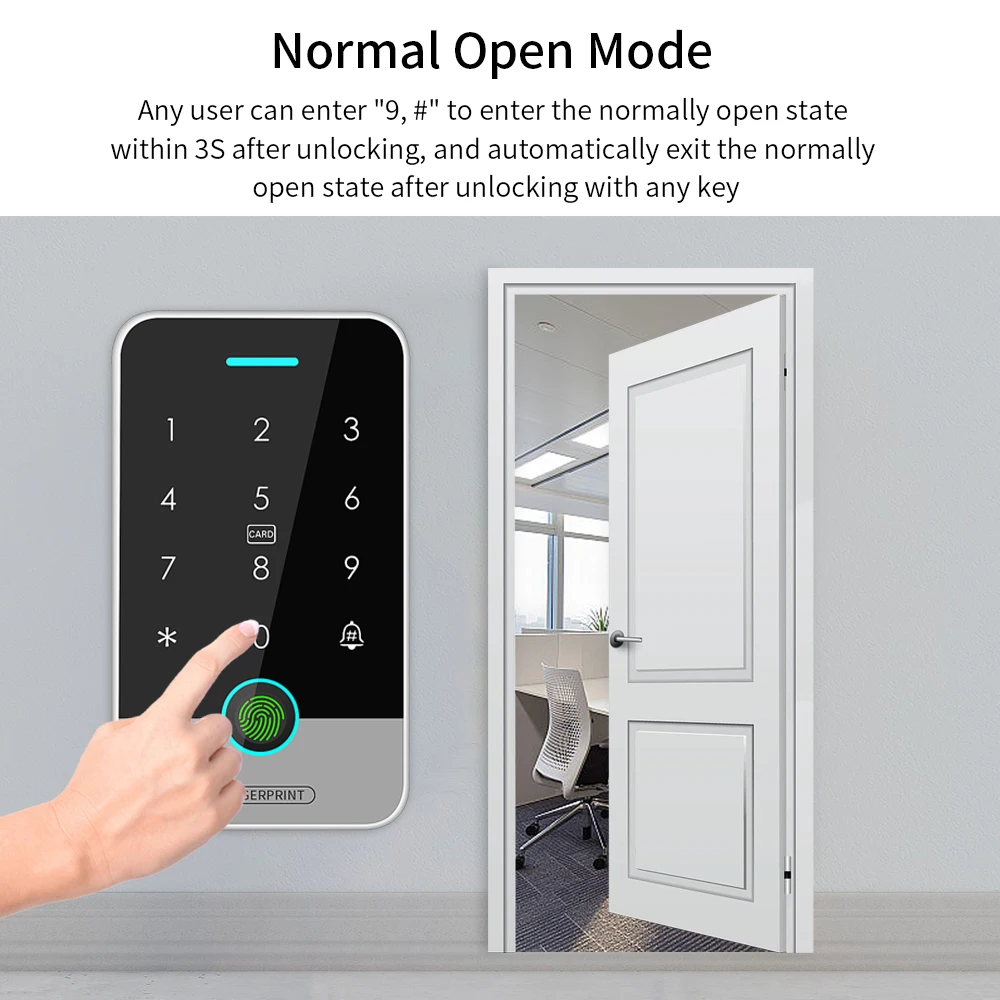Rainproof Bluetooth NFC Tuya App Door Access Control 13.56MHZ & 125KHZ Fingerprint Keypad Outdoor Electric Magnetic Lock Opener