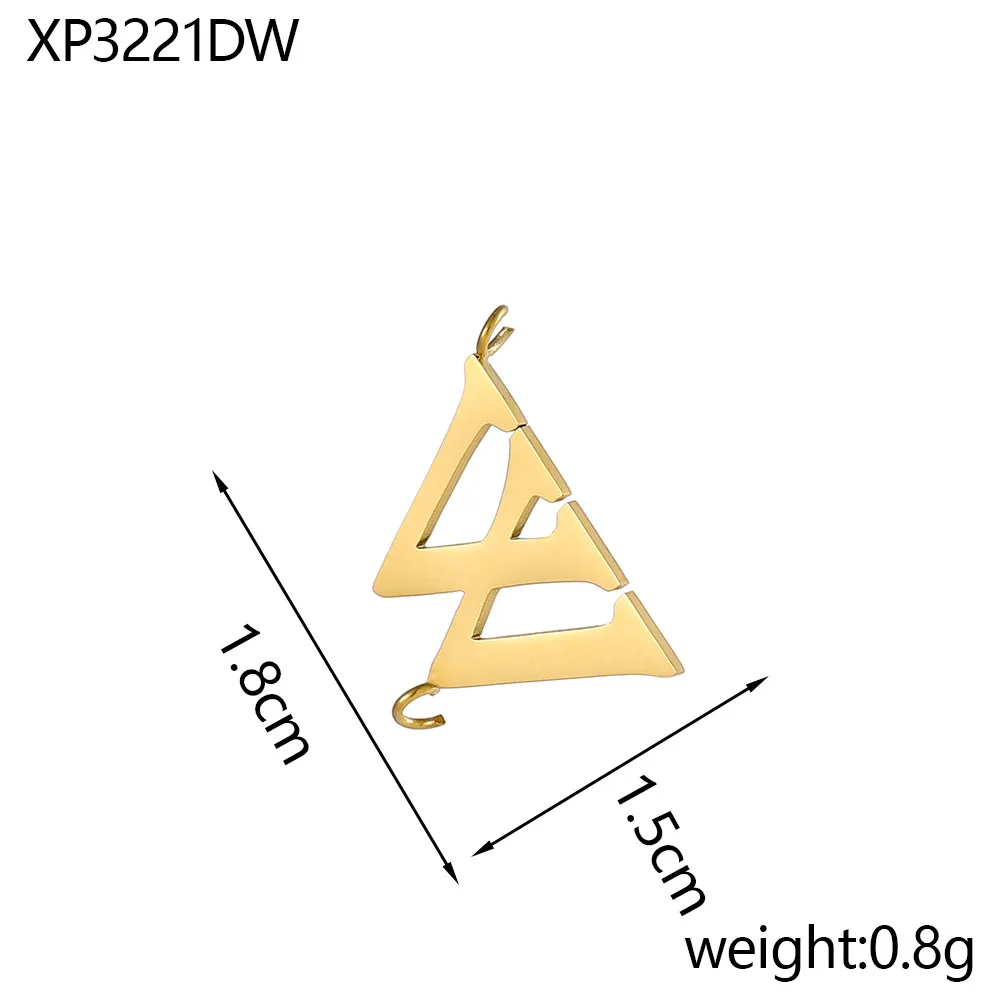 CARLIDANA Stainless Steel Gold Plated Capital Letters with Two Loops Waterproof Initial DIY Jewlery Making Charm Pendant