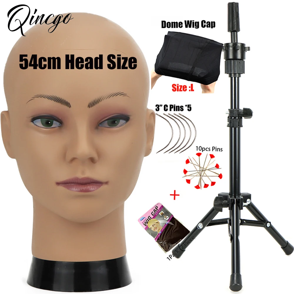 Female Bald Mannequin Head For Wig Making Drying Styling Display With Table Clamp Stand Holder Cosmetology Manikin Training Head