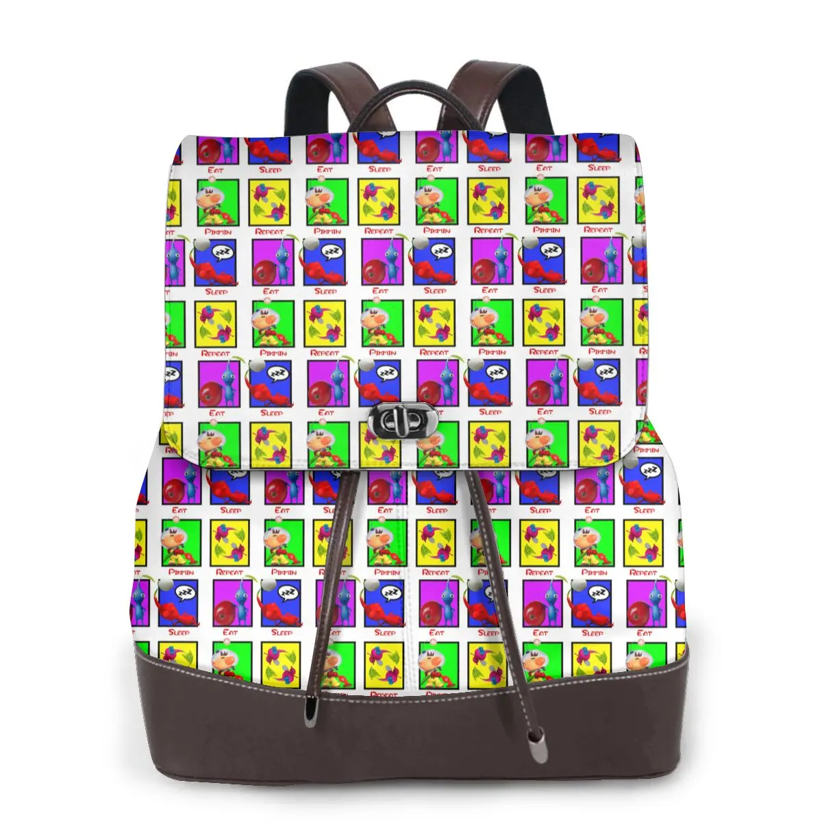 Eat Sleep Pikmin Repeat Bookbag School Student Bags Hiking Travel Daypack for Women Fashion Derma Backpack