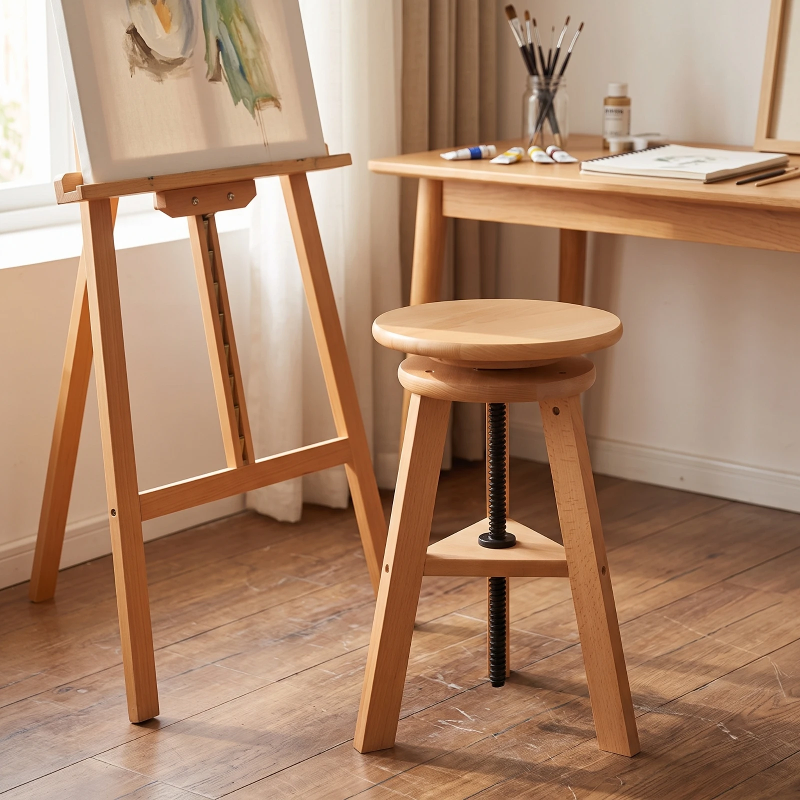 taburete-de-pintura-con-altura-ajustable-taburete-giratorio-de-madera-maciza-para-artistas-aula