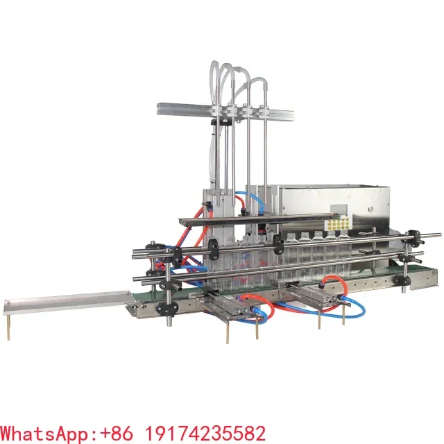 Liquid Cleaner Milk Water Beverage Ethanol Juice Soap Bleach Antifreeze Overflow Foam 4 Head Automatic Liquid Filling Machine