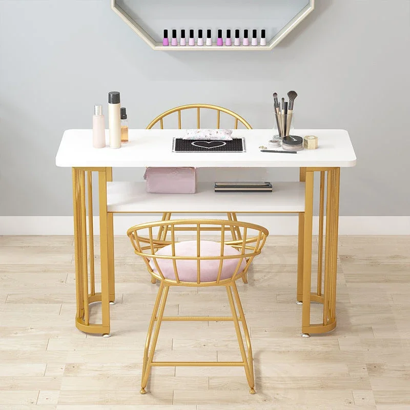 Marble Board Net Celebrity Marble Pattern Nail Table Chair Set Wrought Iron Single Double Triple Manicure Tables