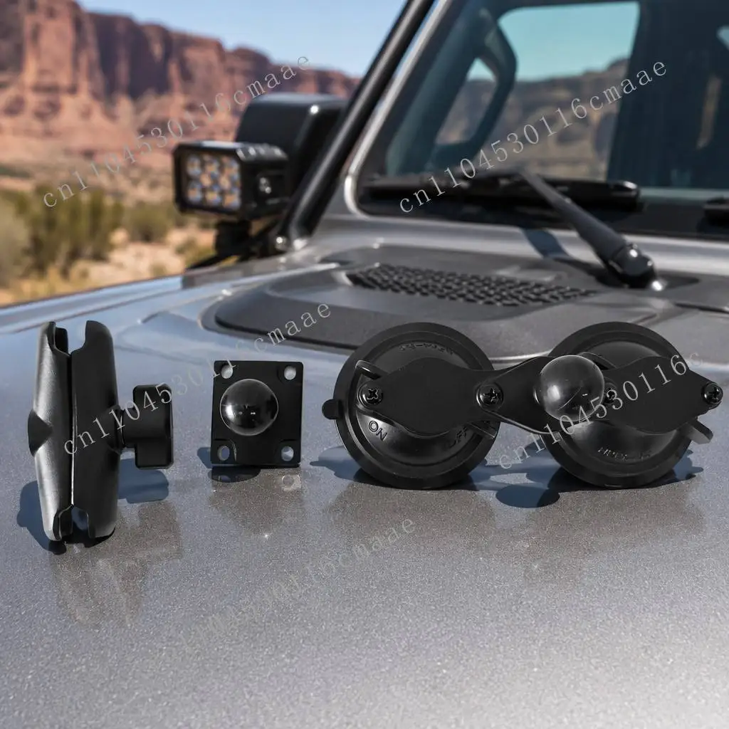 Rugged, load-bearing (1kg, 3kg) twist-lock vacuum suction cup truck display holder for automotive windshields