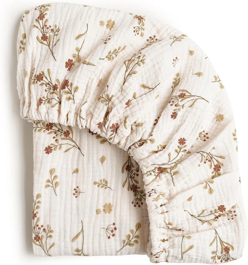 Lençóis de musselina para bebê, menina, menino, macio, respirável, colchão, adequado para berço oval, cesta moisés