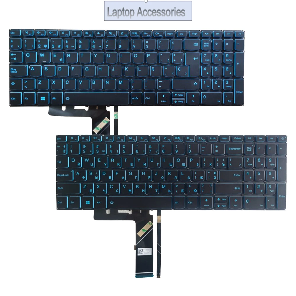 Nuevo teclado retroiluminado EE. UU./francés/Brasil/ruso/español para Lenovo IdeaPad L340-17 L340-15 L340-17IRH L340-15IRH retroiluminación azul