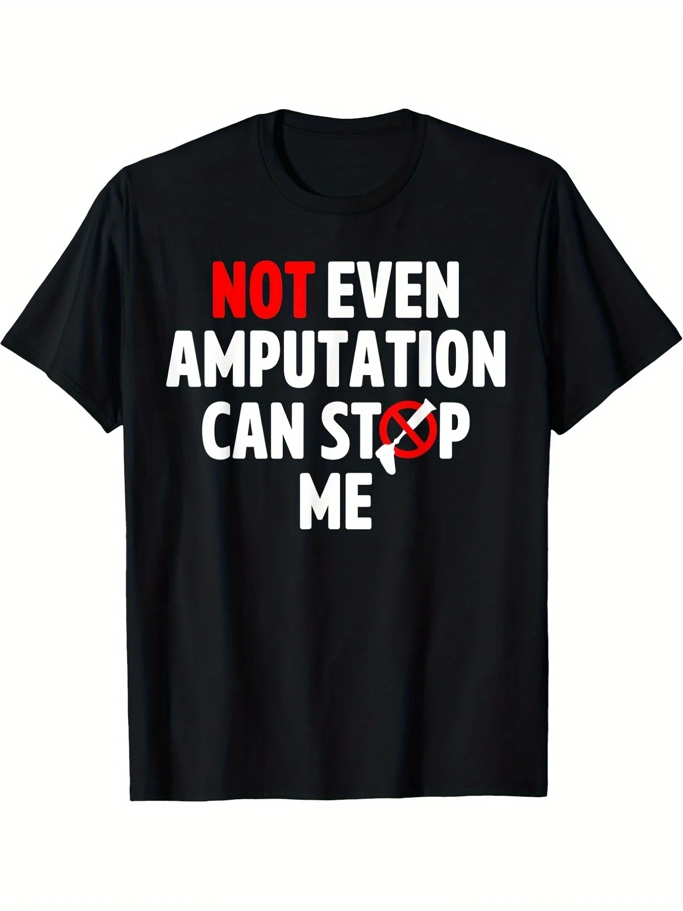 Men's Soft T-Shirt Featuring a Humorous Design, a Gift for Those Recovering from Amputations Classic Fit, Black Color, Unisex Style, Available in Larger Sizes. This 2025 Summer Short-Sleeved Printed T-Shirt Is Made from Pure Material and Weighs