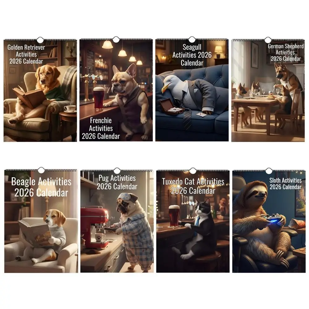 

Fantastic Pug Calendar 2026 Beagle Golden Retriever Wall Calendar Daily Activities German Shepherd Funny Dog Calendar Home Decor