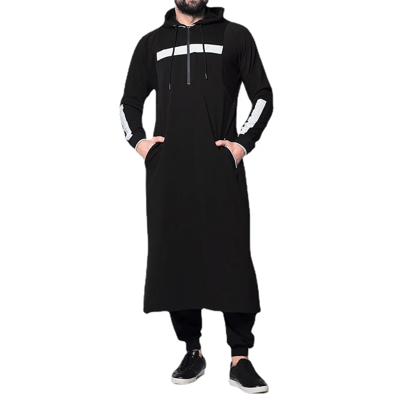 Muslim Men Jubba Thobe Arabic Islamic Clothing Saudi Arabia Robe Abaya Dubai Loose Blouse Turki Kaftan Sweatshirt Abayas S-5XL