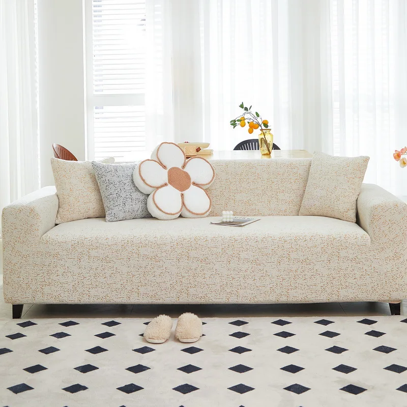 Elastic Universal Sofa Slipcover Knit Thicken Sofa Cover for Living Room Armchair Couch Cover L-shape Sofa Cover 1/2/3/4 Seater