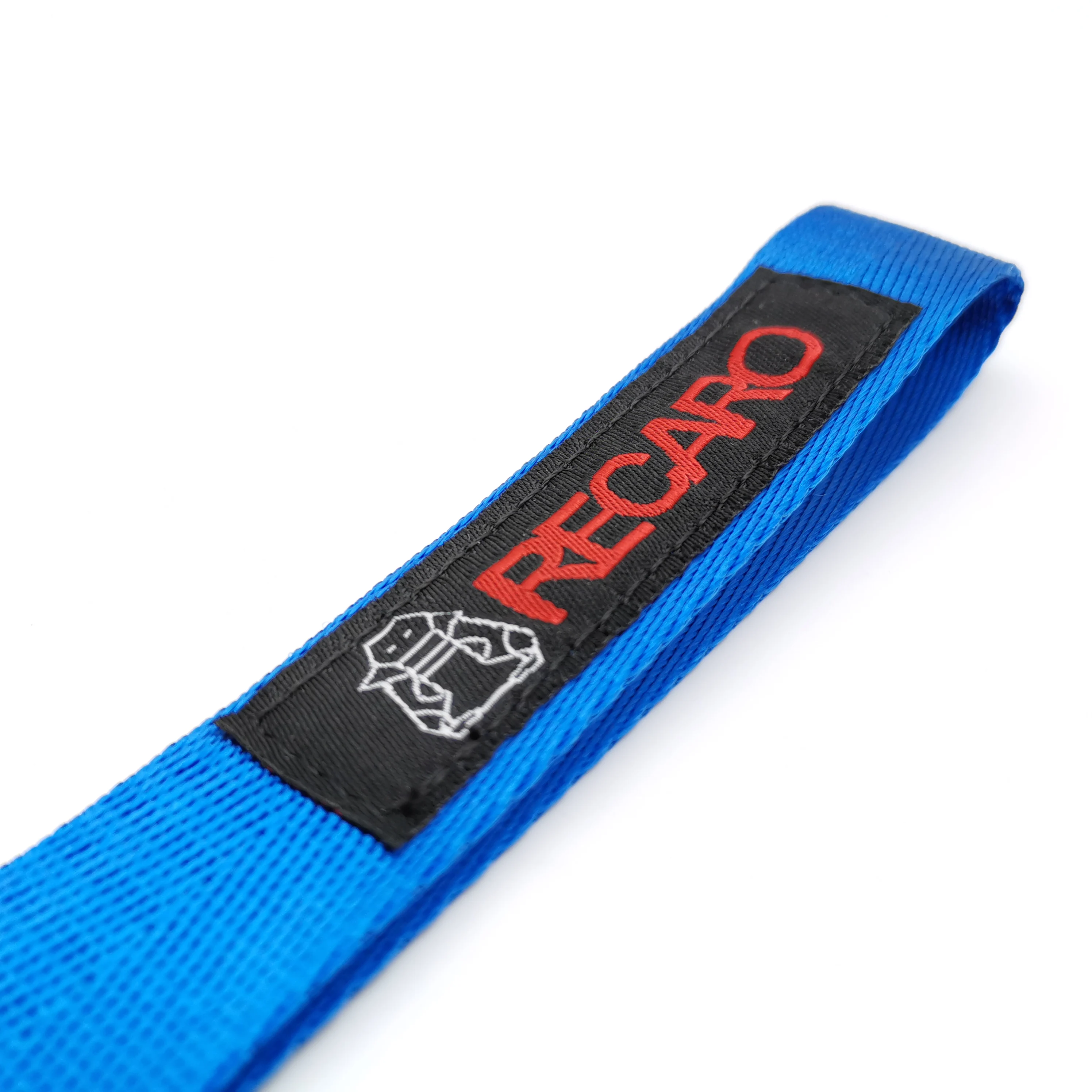 Recaro Car Keychain Strap Keychian JDM Style Emblem Nylon Webbing Strap Keychain With Steel Spring Clip Car Accessorie