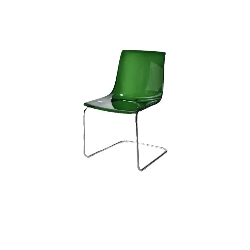 

Nordic transparent chair metal feet acrylic backrest small apartment household desk chair