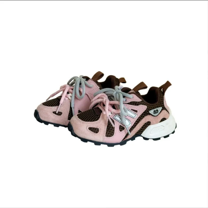 

Kids Sports Shoes Autumn New Style Boys' Lightweight Anti Slip Running Shoes Girls' Mesh Breathable Dad Casual Shoes 26-37
