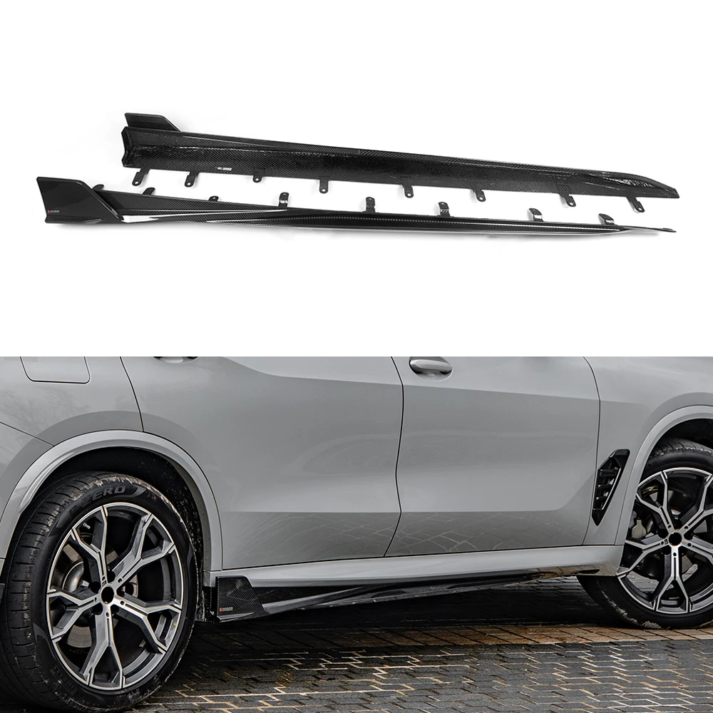 

SOOQOO high quality car side skirt for X5 G18 prepreg carbon fiber side skirt//long wheelbase