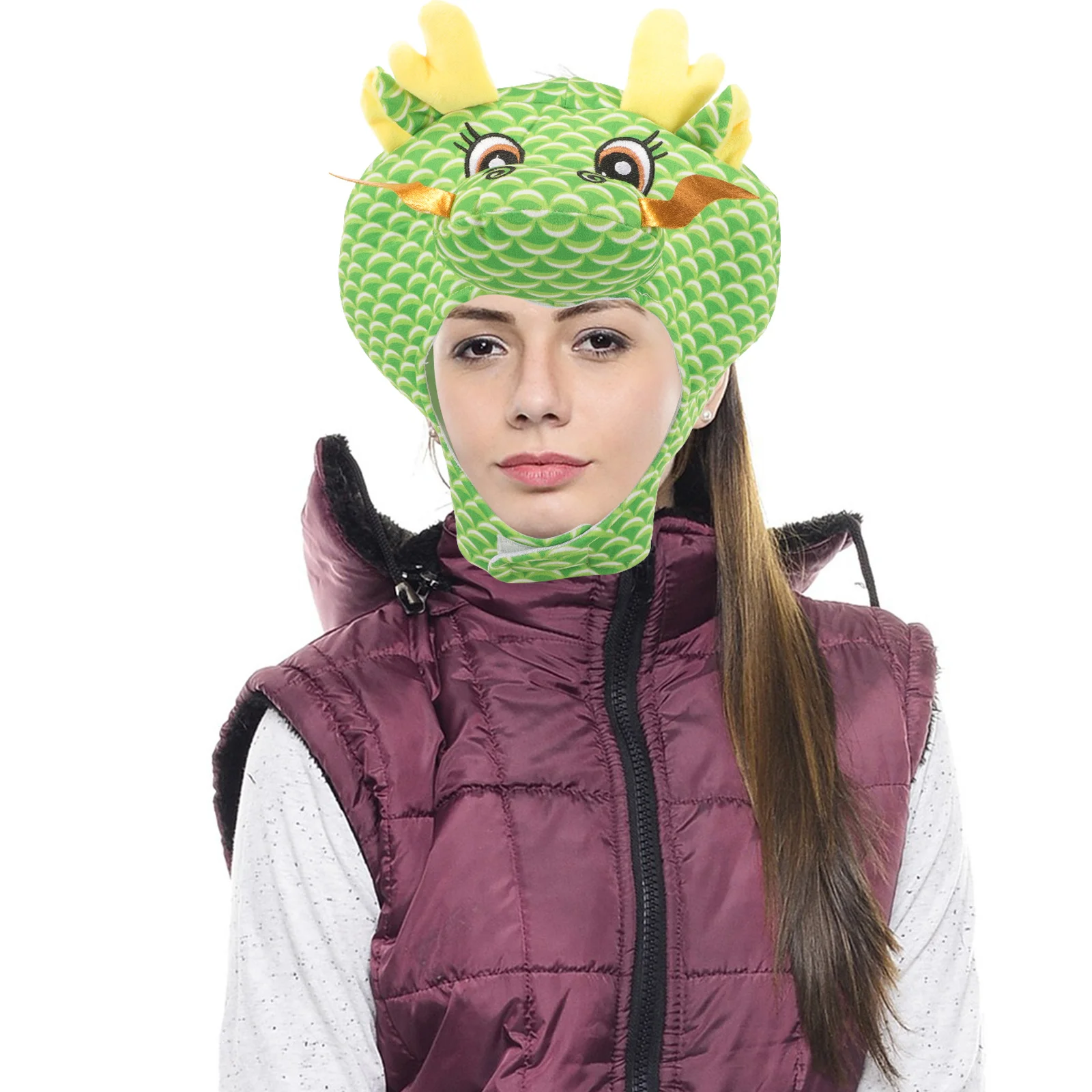 Dragon Headgear Party Costume Hat Cute Dragon Mascot Shape Photography Costume Hat Cartoon Style for Adults Kids Festival