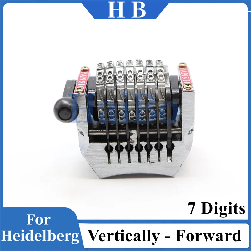 HaiBo Beste kwaliteit 7-cijferige 22,3 nummeringsmachine Verticaal naar voren 01234... automatisch teruggerichte