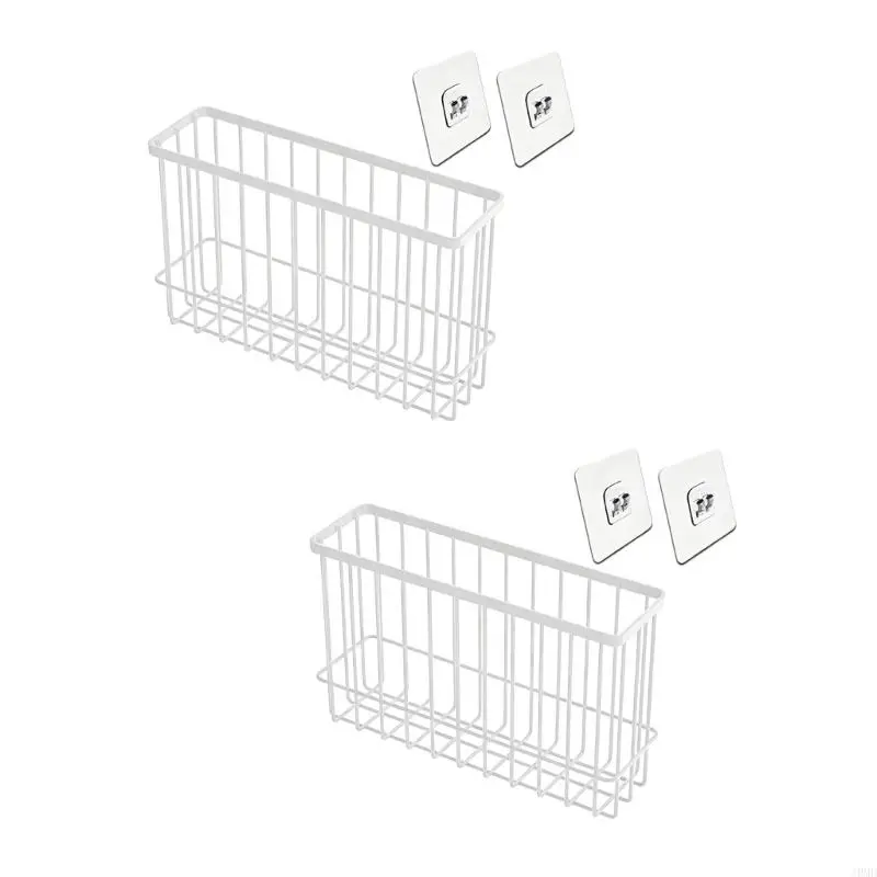Wall Mounted Kitchen Organizers Shelf 2 Pieces Rusts Proof Coating Double Layer Hanging Storage For Cookware JOMD