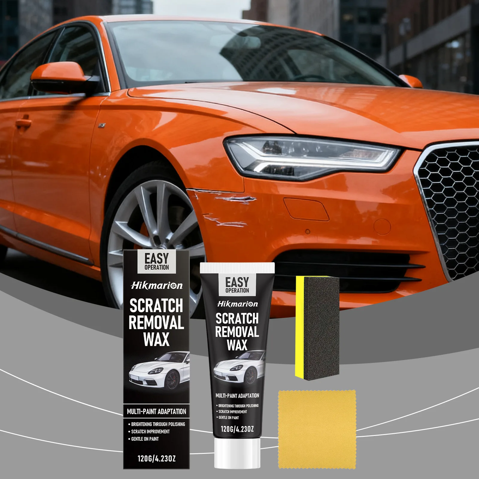 

Car Scratch Cleaning Polish Set, Non-damaging Paint Restoration Gloss Universal Car Maintenance