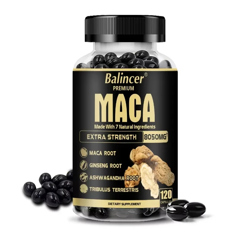 

Natural Concentrated Extracts Black + Red + Yellow Maca Root, Korean Ginseng, Ashwagandha, Maca Root Capsules 8050 mg