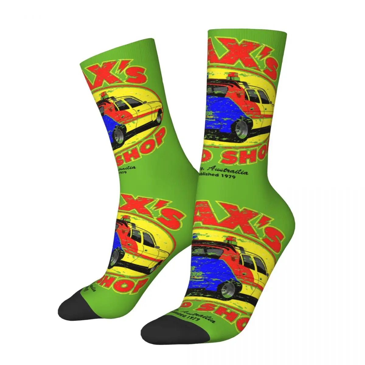 Retro Speed Shop Men's compression Socks Unisex Mad Max Toecutter Crime Movie Harajuku Seamless Printed Novelty Crew Sock