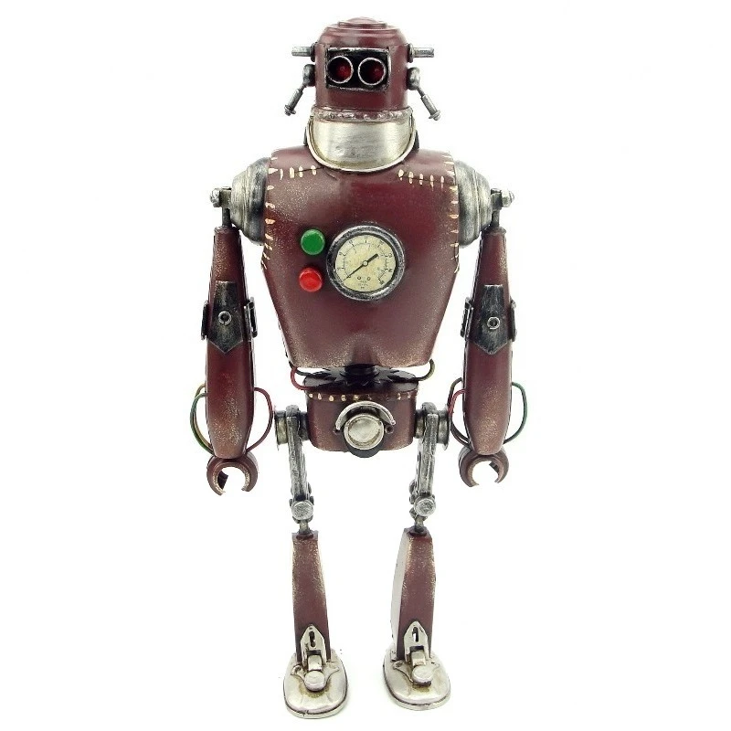 Metal Ornament Retro Robot Ornaments Creative American Style Punk Decorative Crafts Living Room Desktop Decoration Accessories