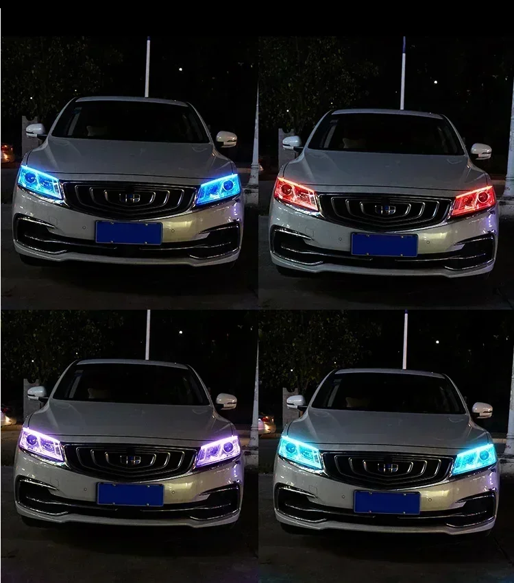 Universal DRL Light Motorcycle LED Daytime Running Light Scan Waterproof Headlight Strip Sequential Flow Yellow Turn Signal 12V