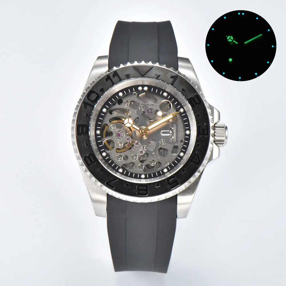 Reloj de buceo NH35/NH70 para hombre de 40mm con caja de cristal de zafiro Japón NH35/NH36/NH70 movimiento automático M268655-0017 logotipo personalizado