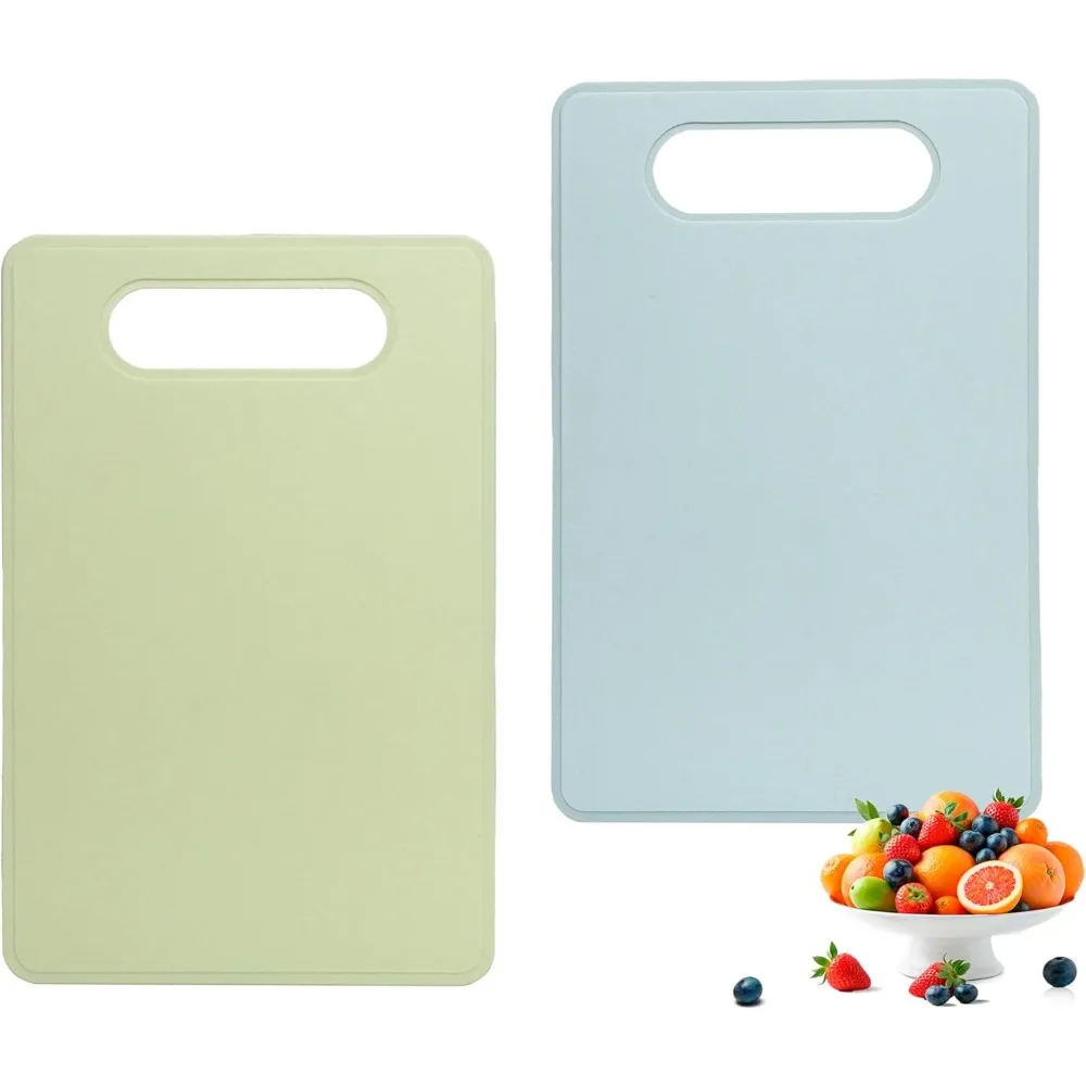 

Cutting Board, Silicone Flexible Mats with Non-Slip Plastic Backplane, for Meat & Vegetables, 2 Pcs (Green and Blue)