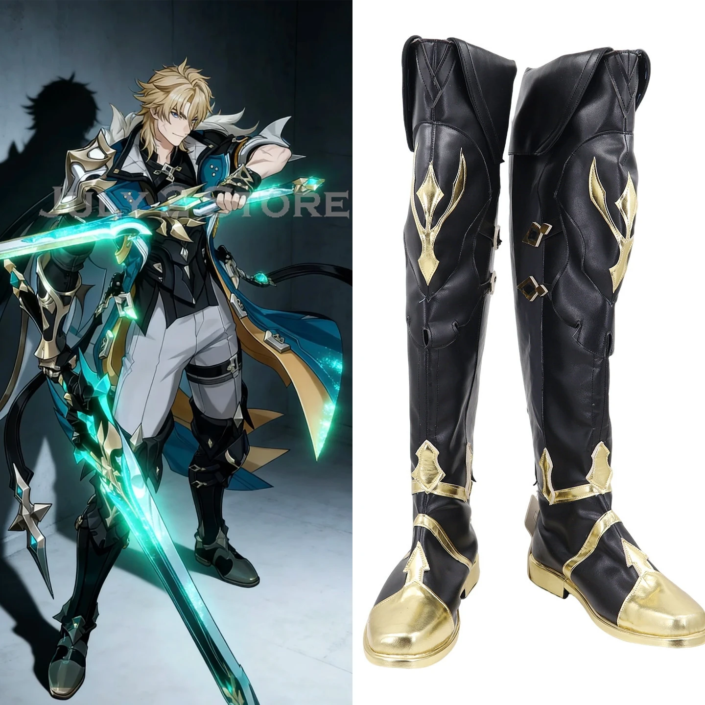 

July 2 Store Anime Game Genshin Impact Cosplay Varka Boots Halloween Carnival Shoes Men Women Plus Size Customized Style Knight