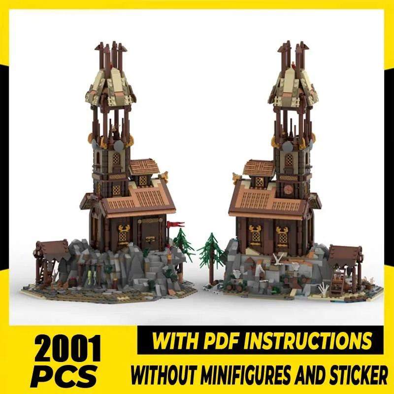 

Magic Rings Moc Building Blocks Watchtower Model Technology Brick DIY Assembly Creative Model Construction Holiday Set Toys