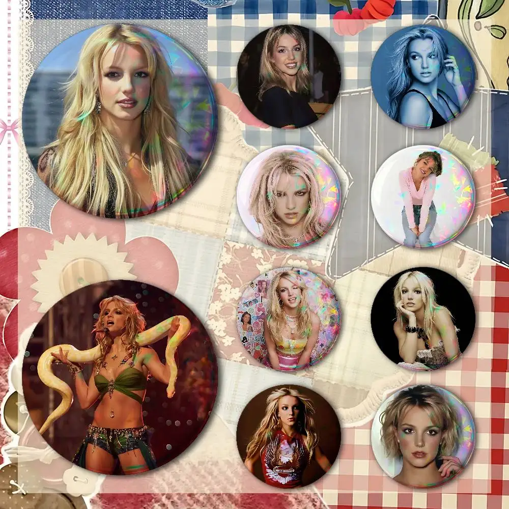 Sweety B-Britney S-Spears Badges Fashion New Hip Hop Versatile Round Metal Badge Cartoon Pin Gift Wholesale