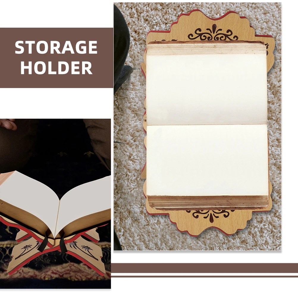 

Wooden Book St Detachable Bible Rack for Reading Desk Islam Eid Decorative Chanting Holder Storage Multipurpose Practical