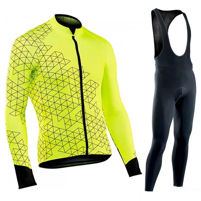 2025 Autumn Cycling Jersey Set Cycling Clothing Suit Maillot Cyclisme Homme Mens Long Sleeve MTB Bike Road Pants Bib Ropa Sport
